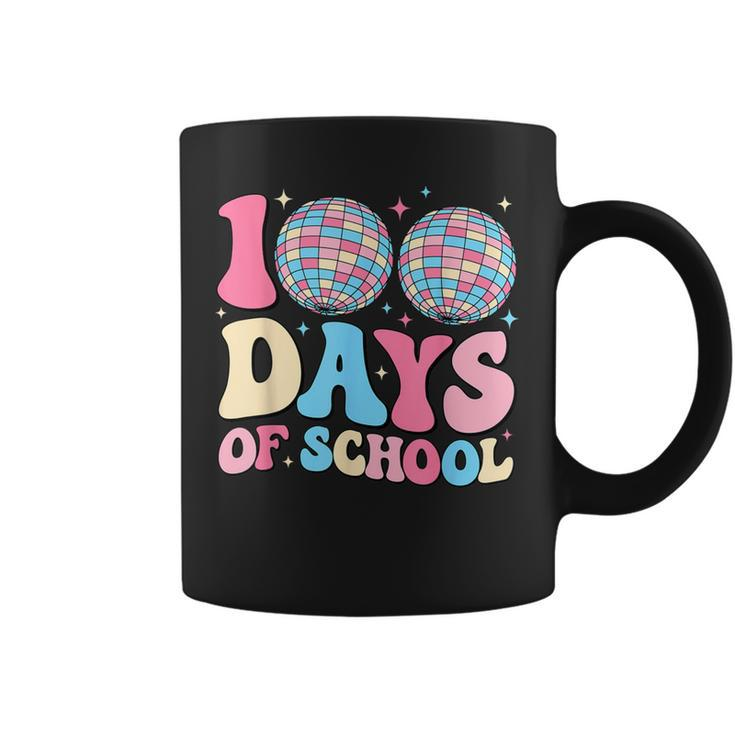 Happy 100Th Day Of School Teacher Groovy Disco Ball 100 Days Coffee Mug