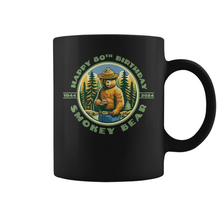 Happy 80Th Birthday Smokey Bear 1944-2024 Retro Cupcake Coffee Mug