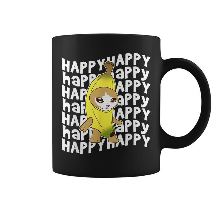 Happy Banana Cat Meme Bananacat Happy Kitty Cat Lovers Meme Coffee Mug