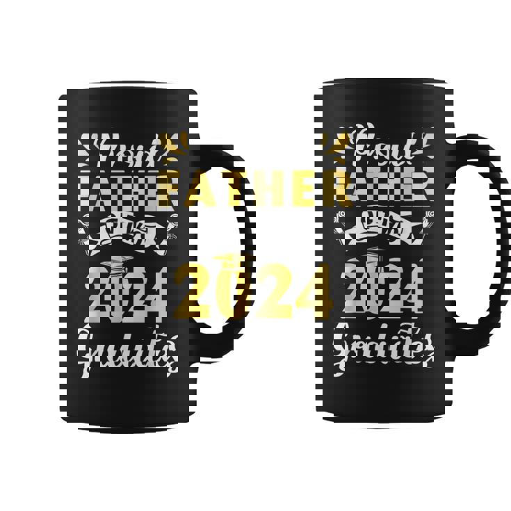 Happy Class Of School Day Proud Father Of Two 2024 Graduates Coffee Mug