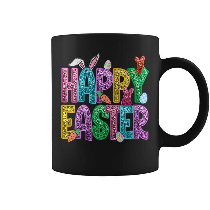 Happy Easter Bling Bling Sayings Egg Bunny Coffee Mug