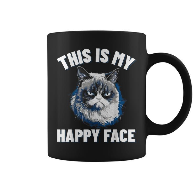 This Is My Happy Face Cat With Grumpy Face Cat Lover Coffee Mug