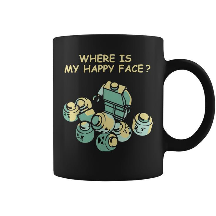 Where Is My Happy Face Quote Men Women Birthday Party Coffee Mug