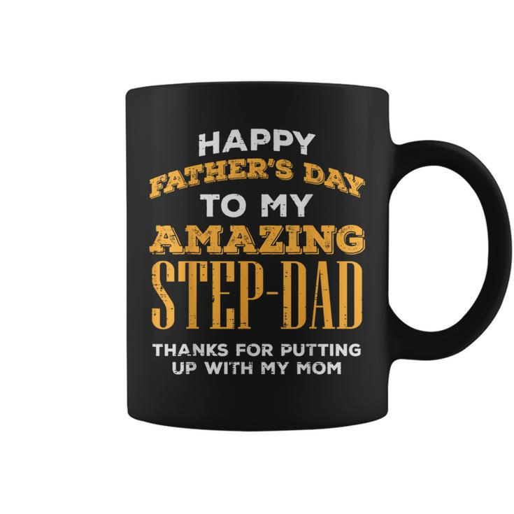 Happy Fathers Day Amazing Step Dad Thanks Stepdad Bonus Dad Coffee Mug