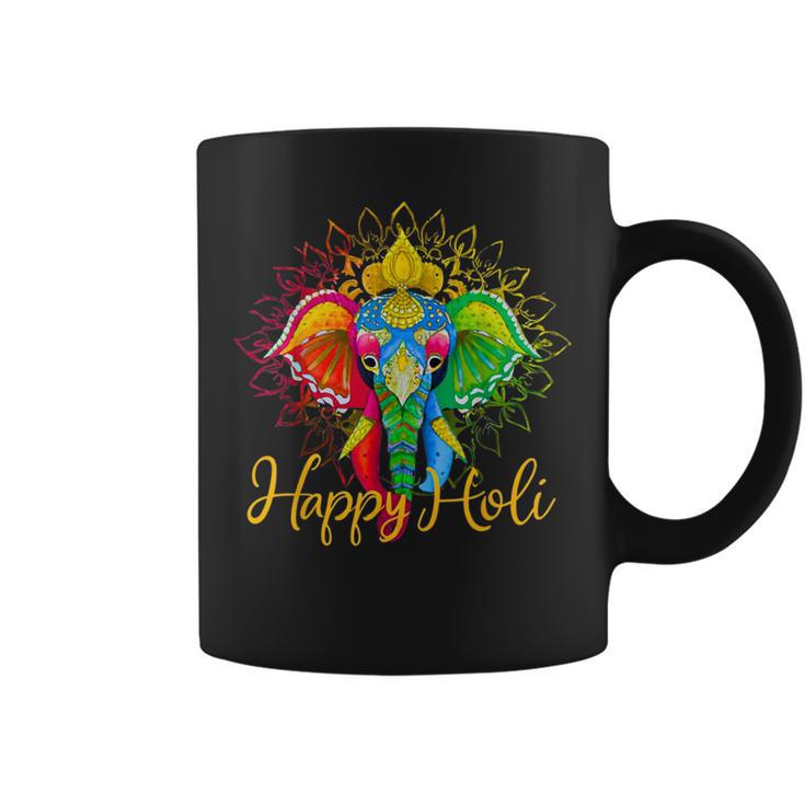 Happy Holi Festival India Colors Elephant Hindu Spring 2024 Coffee Mug