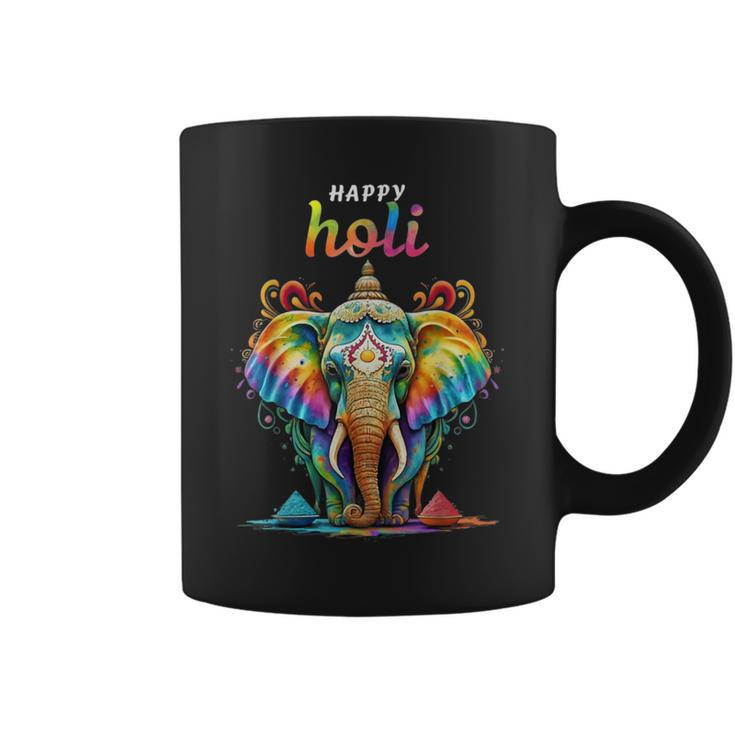 Happy Holi Festival India Hindu Colors Spring Woman Elephant Coffee Mug