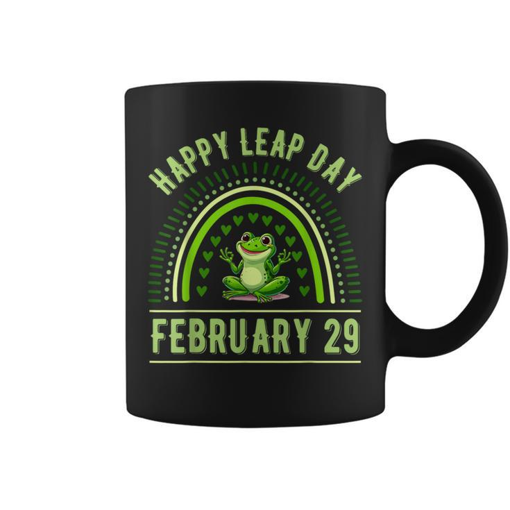 Happy Leap Day February 29 Leaping Leap Year Rainbow Coffee Mug
