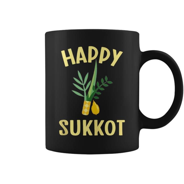Happy Sukkot The Four Species Lulav Etrog Jewish Israeli Coffee Mug
