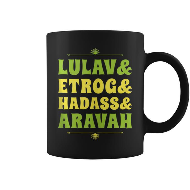 Happy Sukkot Four Species Lulav & Etrog Jewish Sukkah Coffee Mug