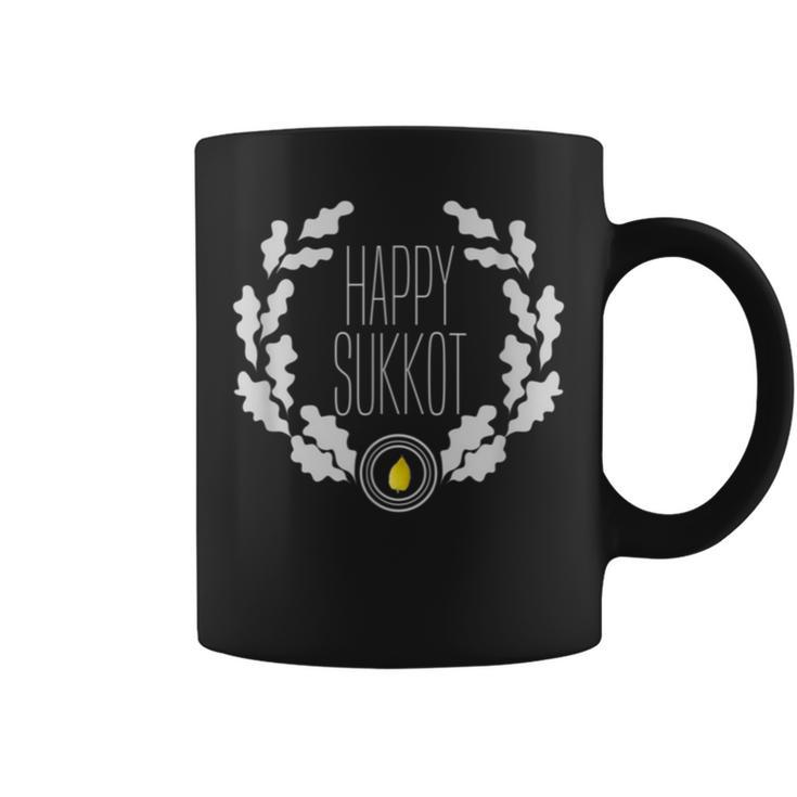 Happy Sukkot Jewish New Year Israel Four Species Etrog Lulav Coffee Mug