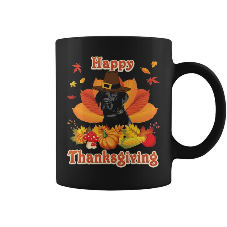 Happy Thanksgiving Black Labrador Dog I'm Thankful For My Coffee Mug