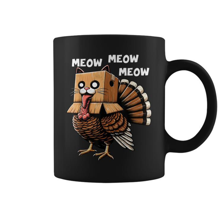 Happy Thanksgiving Turkey Fake Cat Lover Kid Coffee Mug
