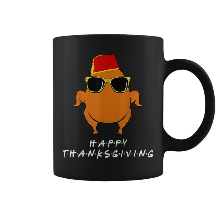 Happy Thanksgiving Turkey With Hat For Friends Coffee Mug