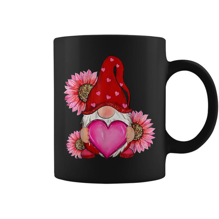 Happy Valentine's Day Gnome With Leopard Sunflower Valentine Coffee Mug