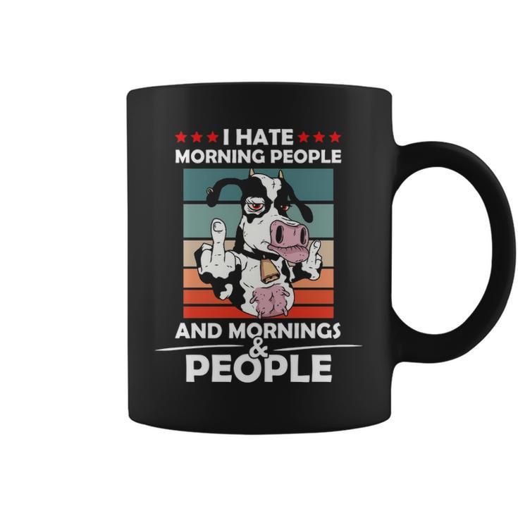 I Hate Morning People And Mornings And People Cool Cow Coffee Mug