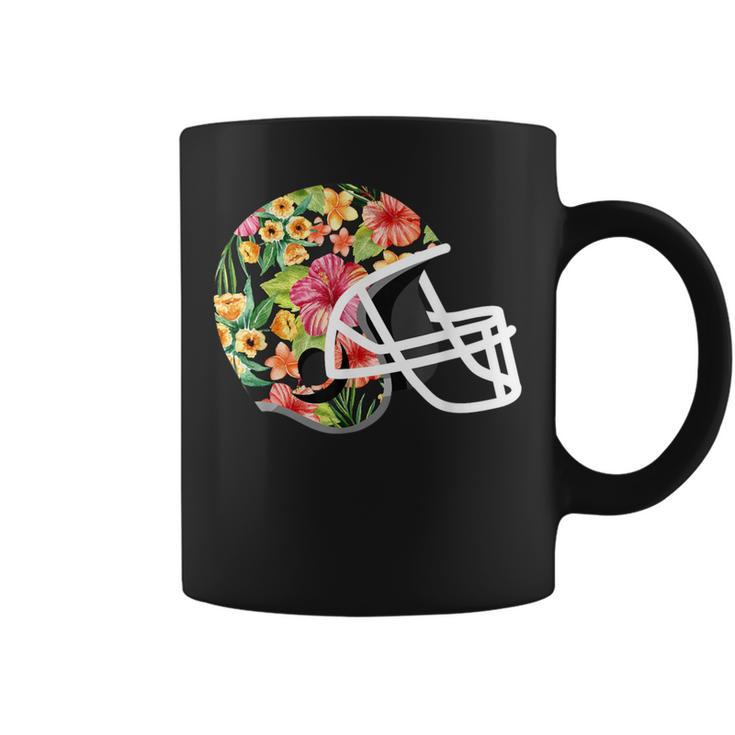 Hawaiian Flower T Football Helmet Coffee Mug