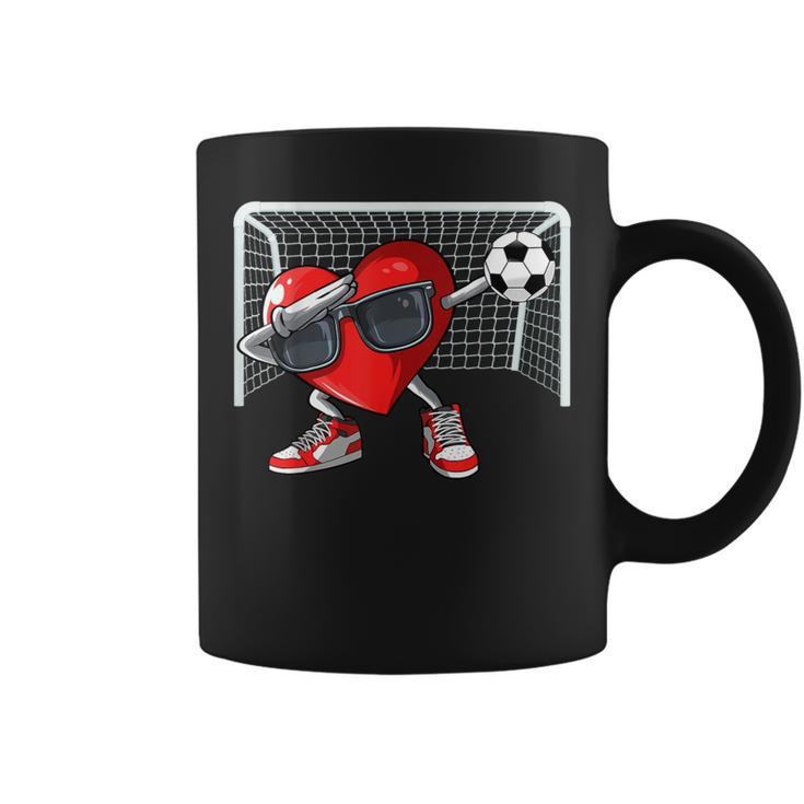 Heart Dab Valentines Day Soccer Player Lover For Boys Coffee Mug