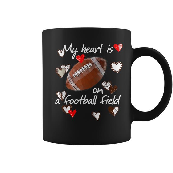 My Heart Is On That Field Football Cute Mom Dad Coffee Mug