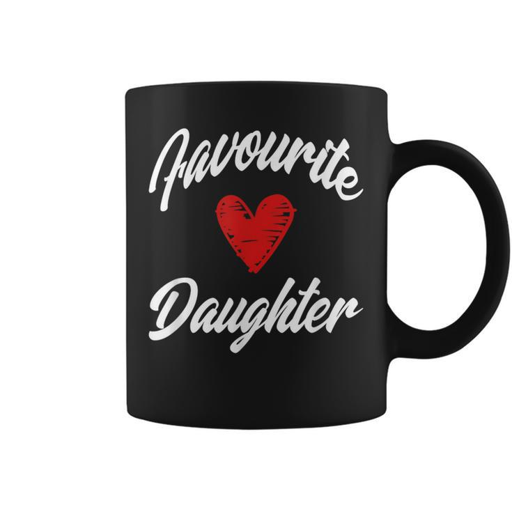 Heart Shaped Graphic Favourite Daughter Siblings Coffee Mug