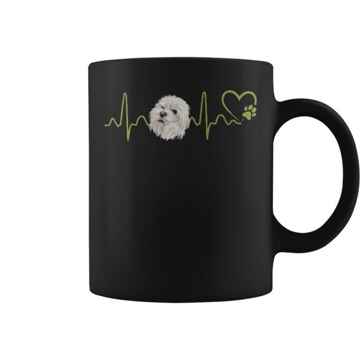 Heartbeat Maltese Dog Animal Rescue Lifeline Coffee Mug