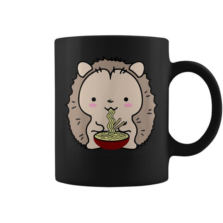 Hedgehog Eating Ramen Noodle Soup Cute Coffee Mug