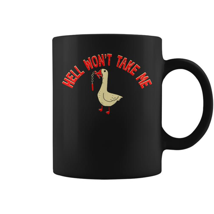 Hell Won't Take Me Duck Graphic Coffee Mug
