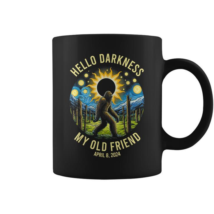 Hello Darkness My Old Friend Bigfoot Solar Eclipse 2024 Coffee Mug
