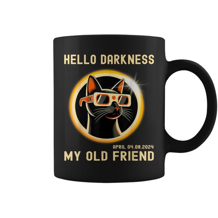 Hello Darkness My Old Friend Cat Solar Eclipse 08 April 2024 Coffee Mug