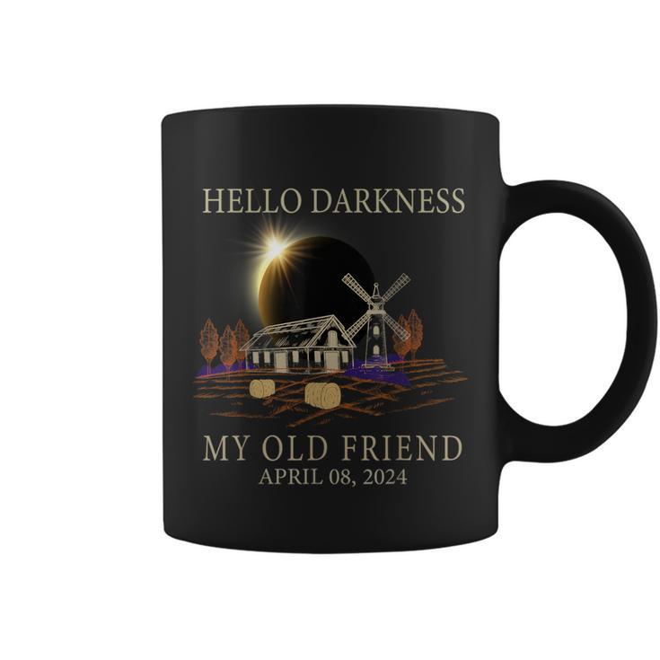 Hello Darkness My Old Friend Solar Eclipse 4 -8-2024 Farmer Coffee Mug