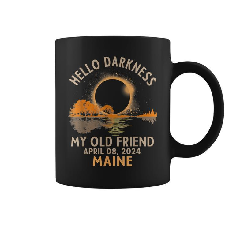 Hello Darkness My Old Friend Total Solar Eclipse 2024 Maine Coffee Mug