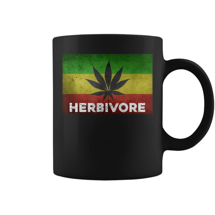 Herbivore Pun Marijuana Weed Cannabis Leaf Jamaican Coffee Mug