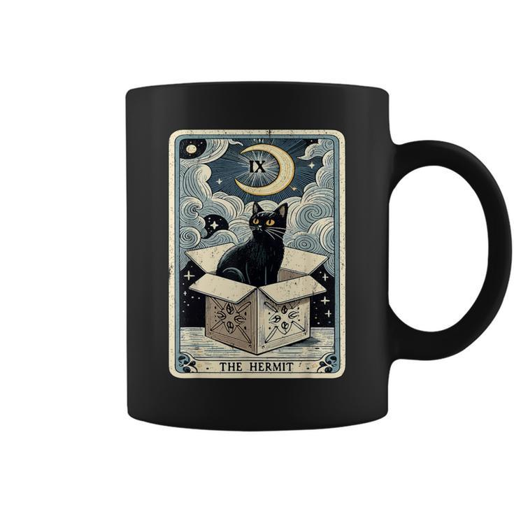 The Hermit Tarot Card Cat In Box Mystic Cat Coffee Mug