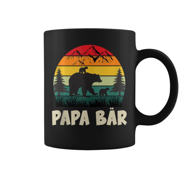 Herren Papa Bär Mit Zwillingenatertag Retroater & Opa Geschenk Tassen