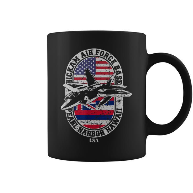 Hickam Air Base Usaf Pearl Harbor Hawaii Usa Flag Coffee Mug