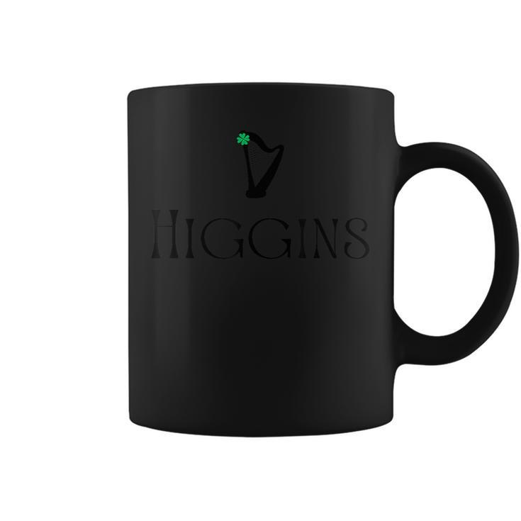 Higgins Surname Irish Family Name Heraldic Celtic Harp Coffee Mug