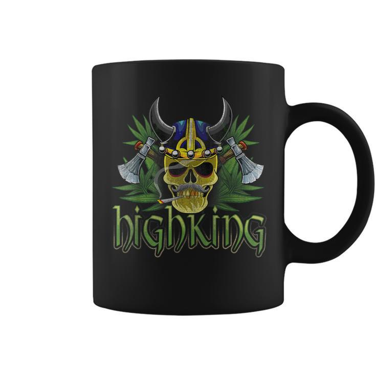High King Skull Cannabis Smoker Marijuana Smoking Viking Coffee Mug