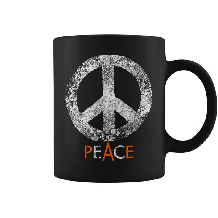 Hippie Peace Ban The Bomb Distressed Vintage Retro Graphic Coffee Mug