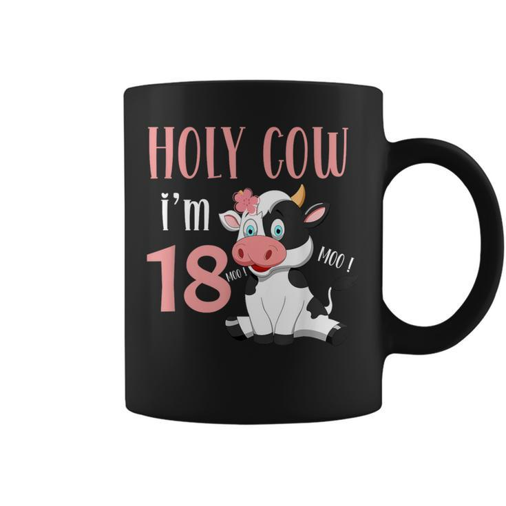 Holy Cow I'm 18 Cow Girl Birthday 18 Years Old Coffee Mug