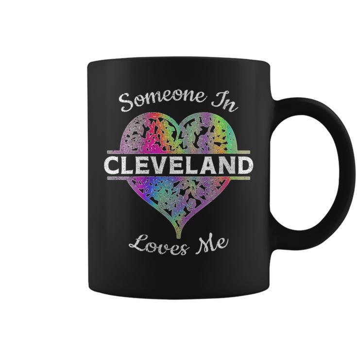 Hometown Rainbow Pride Heart Someone In Cleveland Loves Me Coffee Mug