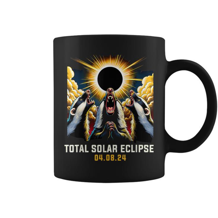 Honey Badger Howling At Solar Eclipse Coffee Mug