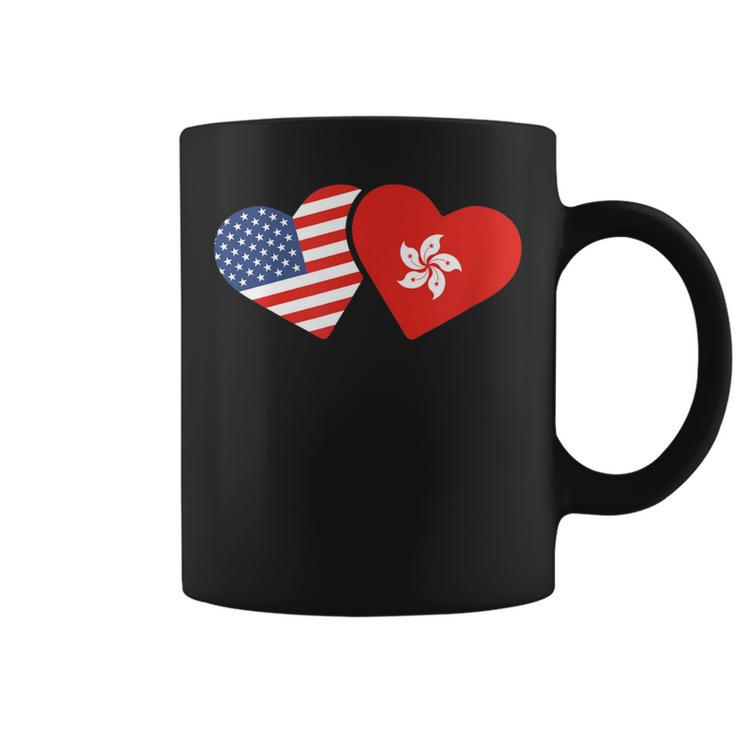 Hong Kong Usa Flag T Heart Hongkonger American Love Coffee Mug