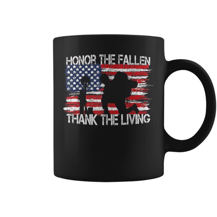 Honor The Fallen Thank The Living Memorial Day Veteran Flag Coffee Mug