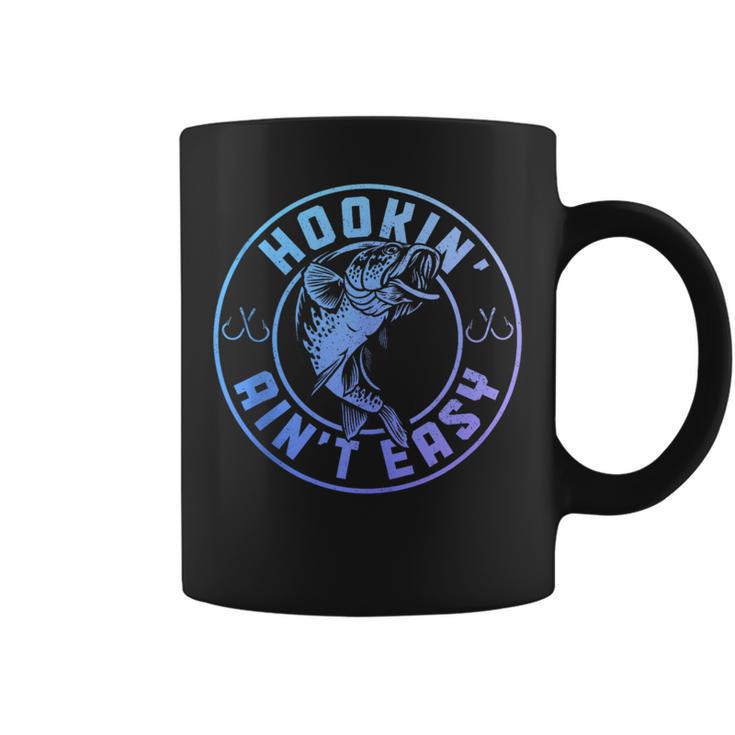 Hookin' Ain't Easy Fishing Fisherman Vintage Coffee Mug