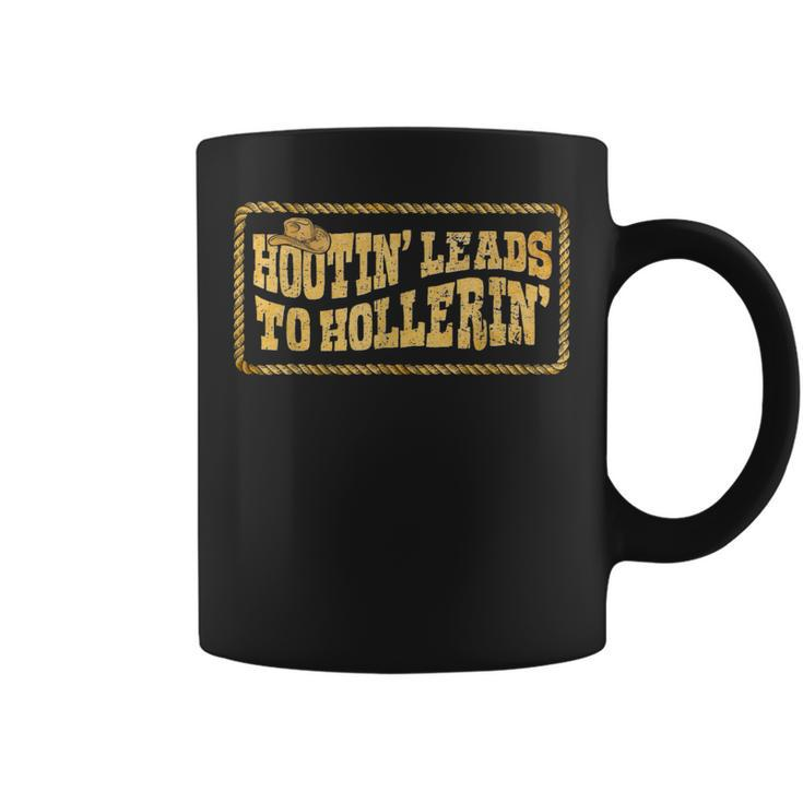 Hootin Leads To Hollerin' Cowboy Groovy Men Coffee Mug