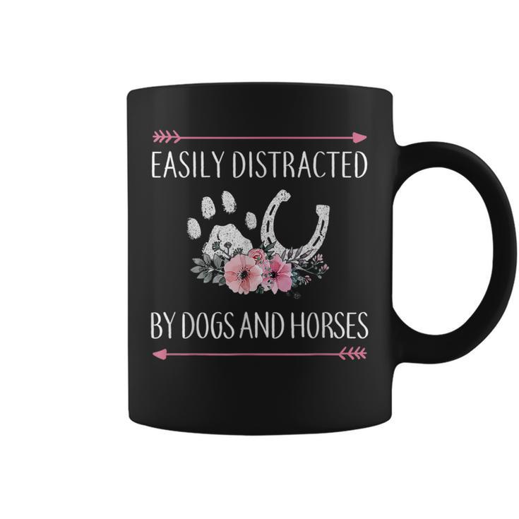 Horse Easily Distracted By Dogs And Horses Coffee Mug