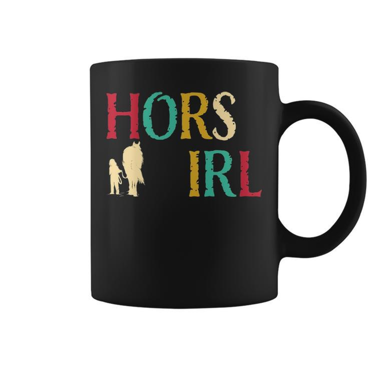 Horse Girl  Cute Colorful Retro Horseback Riding Coffee Mug