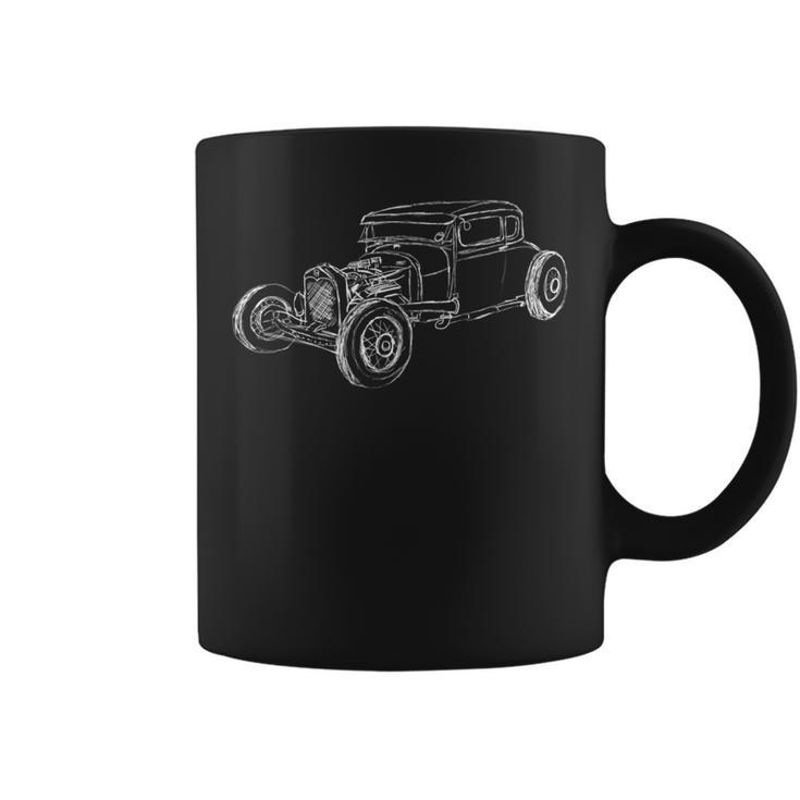 Hot Rod Classic Coupe Outline Rustbucket Rat Race Coffee Mug