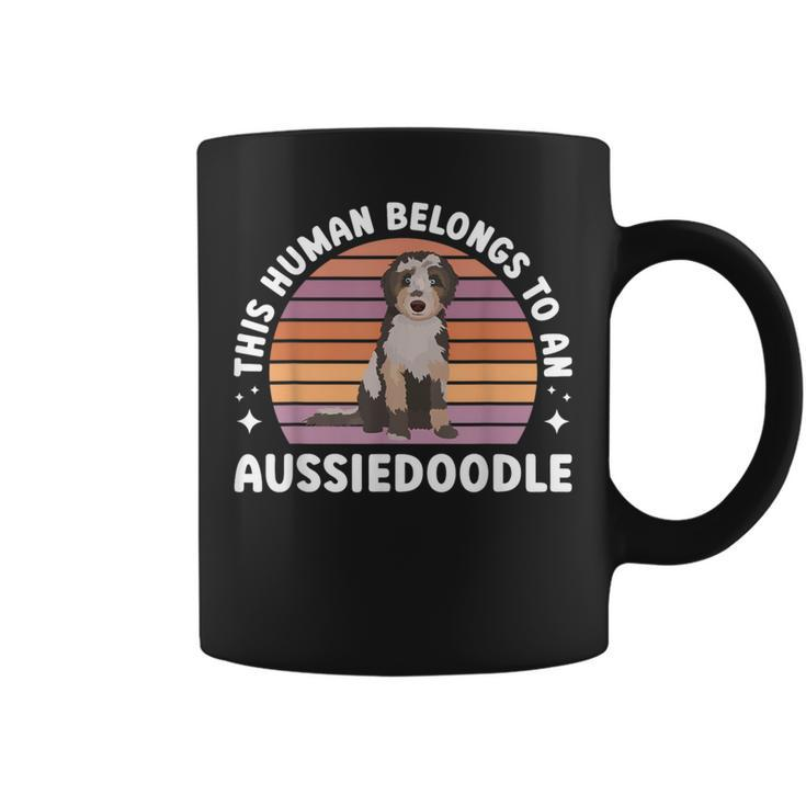 This Human Belongs To Aussiedoodle Owner Aussiedoodle Lover Coffee Mug
