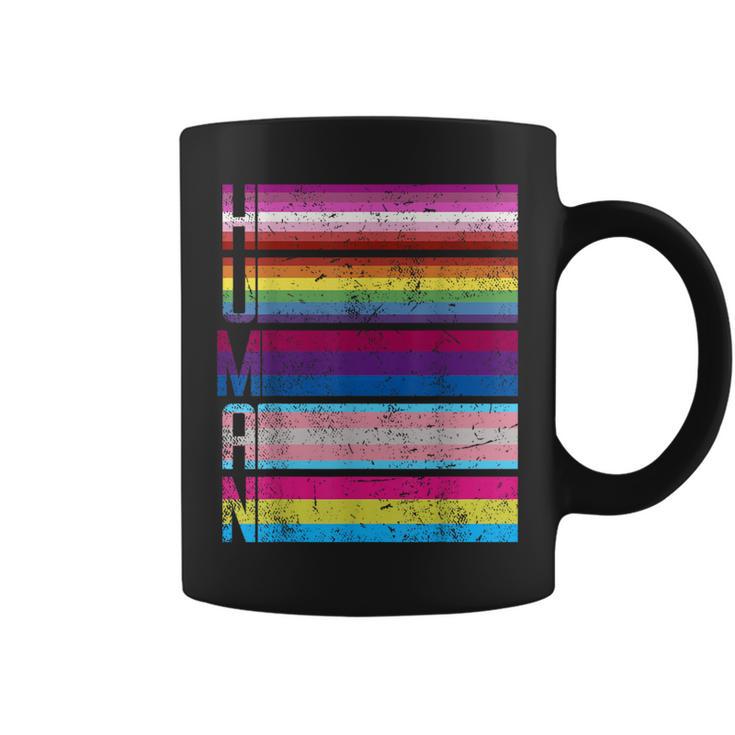 Human Gay Lesbian Bisexual Transgender Pansexual Lgbt Flag Coffee Mug