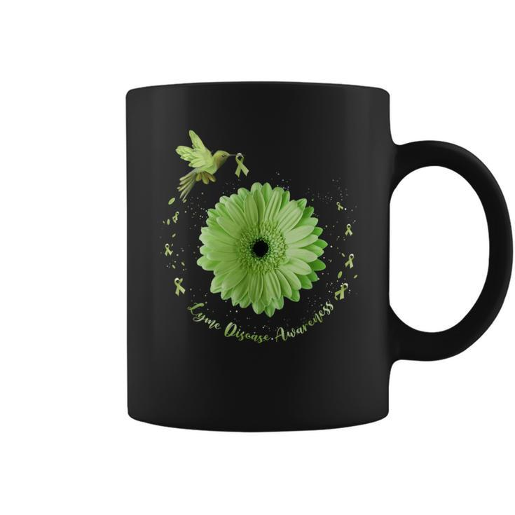 Hummingbird Sunflower Green Ribbon Lyme Disease Awareness Coffee Mug
